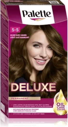 Palette Deluxe 5-5 žiarivo zlatý karamel 50 ml – permanentná farba na vlasy