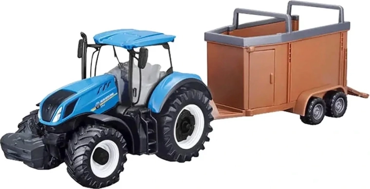 Bburago FarmLand kovový traktor s prívesom a zotrvačníkom 10 cm, sortiment - 1 kus
