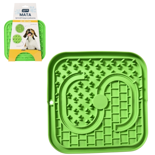 Spomaľovacia miska pre psov a mačky 20 × 20 × 1 cm zelená