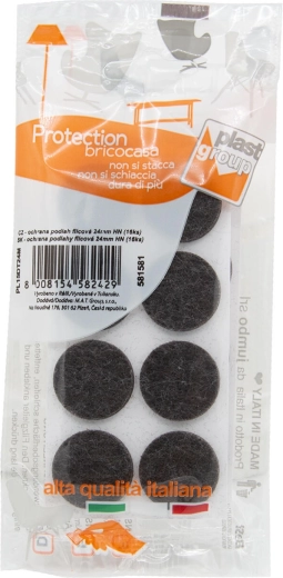 Filcové samolepiace podložky pod nábytok 24 mm, hnedé (16 ks)