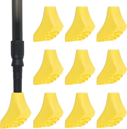 Gumové násadky na nordic walking palice 10 ks žlté
