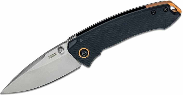 CRKT Tuna Compact strieborný vreckový nôž 6,9 cm Stonewash, čierna G10