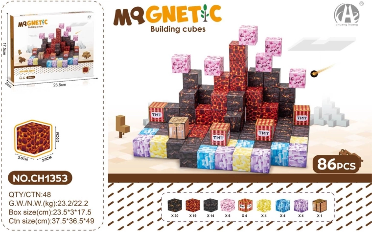Magnetické kocky 3D – sada 86 ks