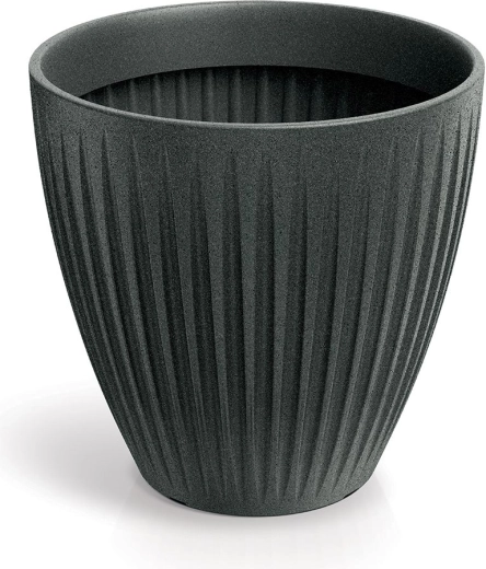 kvetináč latia round midl 48 cm čierny granit