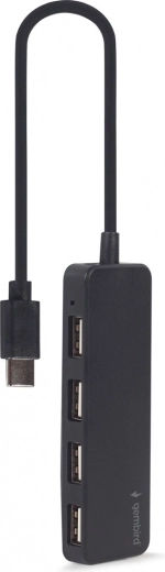 USB-C hub 4‑portový, čierny