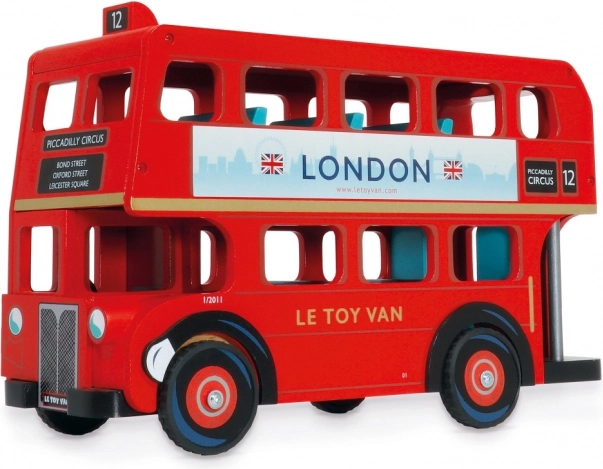Drevený dvojposchodový autobus Le Toy Van London