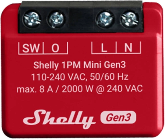 Inteligentný spínač Shelly 1PM Mini Gen3 s WiFi a Bluetooth