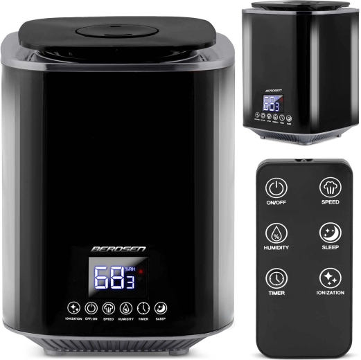 Ultrazvukový zvlhčovač vzduchu BERDSEN s ionizáciou a aromaterapiou, čierny
