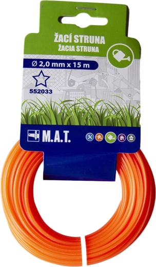 Náhradná struna do vyžínača 2,0 mm hviezda, 15 m, tmavo oranžová