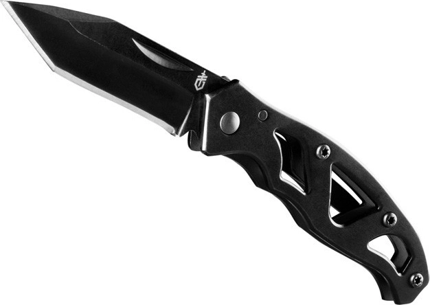 Gerber Paraframe Mini Black vreckový nôž 5,6 cm – celočierny, celokovový