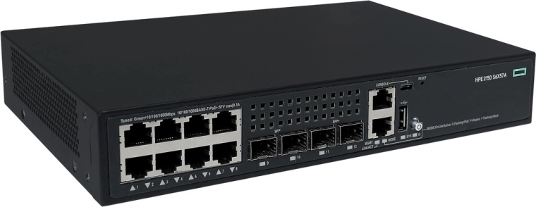 HPE Networking CW 2150 prepínač 8× Gigabit PoE+ 2× SFP 2× SFP+ 125 W