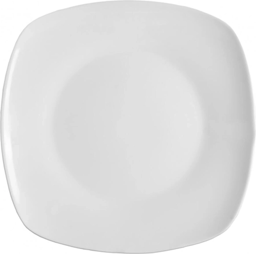 Plytký hranatý tanier MONA 24 cm z porcelánu, biely