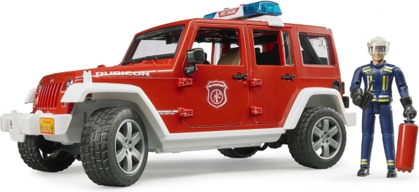 Červený požiarny Jeep Wrangler s figúrkou a príslušenstvom