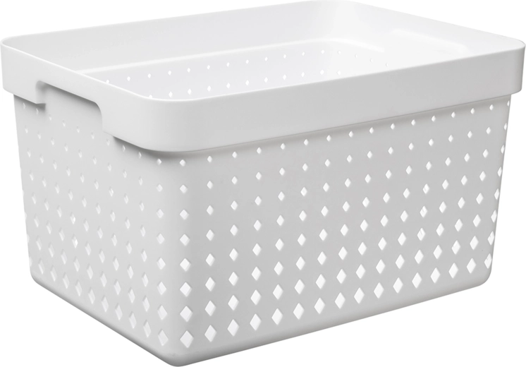 Organizačný košík Seoul veľký, biely, 35,7 × 23,8 × 20,9 cm