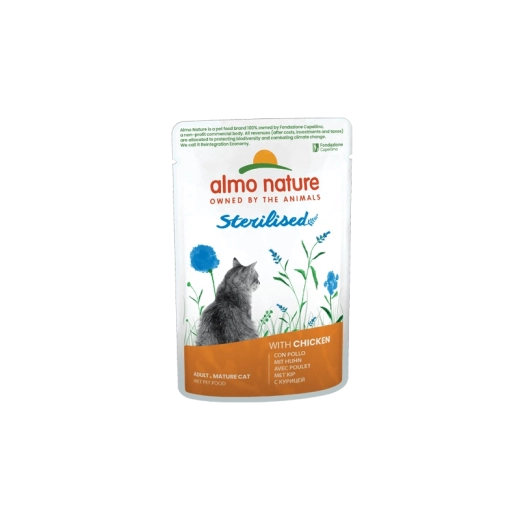 Almo Nature Holistic Sterilized Cat kapsička pre sterilizované mačky – kuracie, 70 g