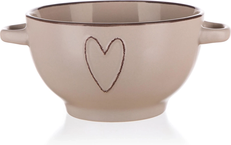 Keramická miska HEART 14 cm béžová