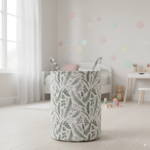 Textilný kôš na bielizeň a hračky s listovým vzorom 30 × 42 cm