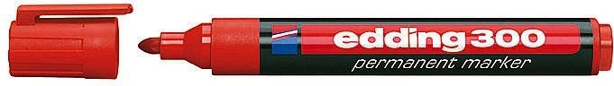 Priemyselný permanentný popisovač červený Edding 300
