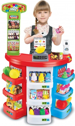 Detský supermarket s pokladňou a skenerom 51 × 27 × 78 cm
