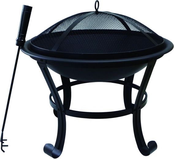 Záhradné ohnisko s krytom, čierne kovové