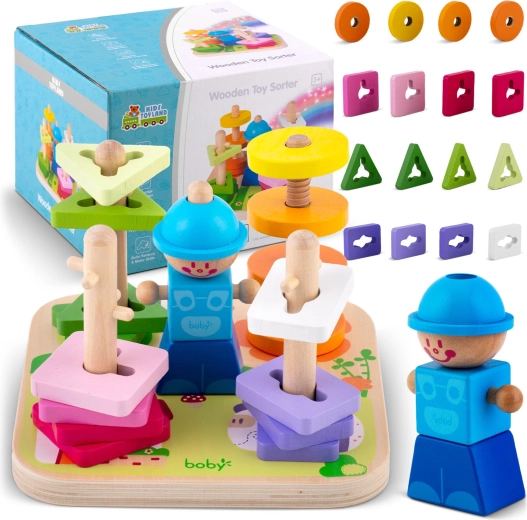 Drevený tvarovací a skladací sorter Ricokids