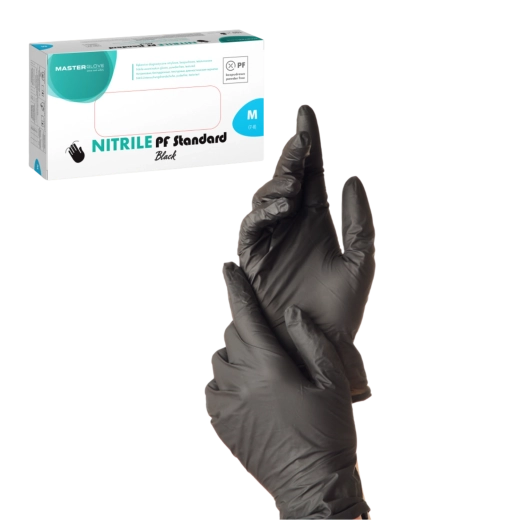 Čierne nitrilové jednorazové rukavice M