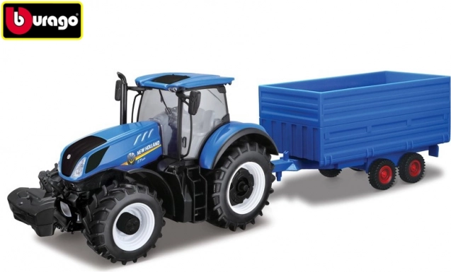 Bburago 1:32 Farm Traktor New Holland s vlečkou na seno