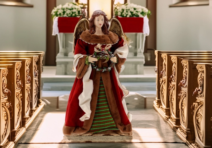 Vianočná anjelská figúrina 90 cm do betlehema a na stromček