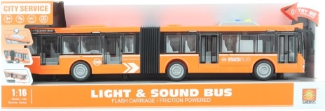 Kĺbový oranžový autobus na batérie so svetlom a zvukom