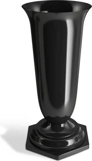Cintorínska váza Naty 23 cm, čierna, plastová so záťažou