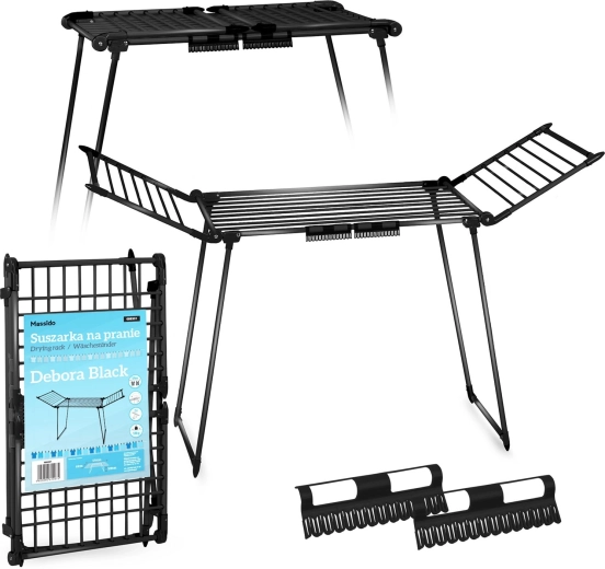 Skladací stojanový sušiak na prádlo Debora Slim Black 19 m