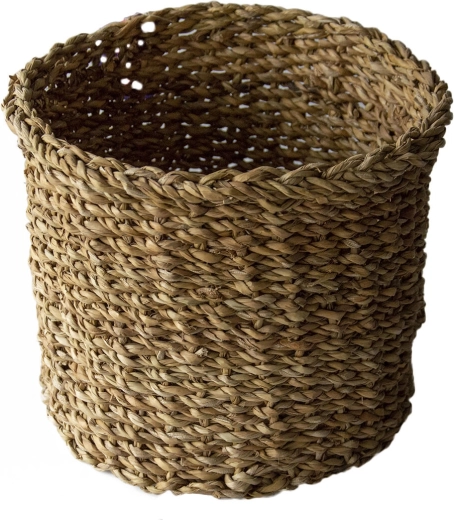 Okrúhly košík z morskej trávy veľký 25 × 20 cm