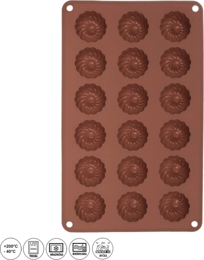 Silikónová forma na mini venčeky 18 ks hnedá