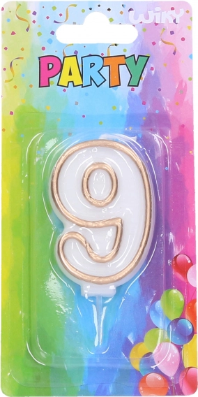 Párty sviečka č. 9 Zlatá