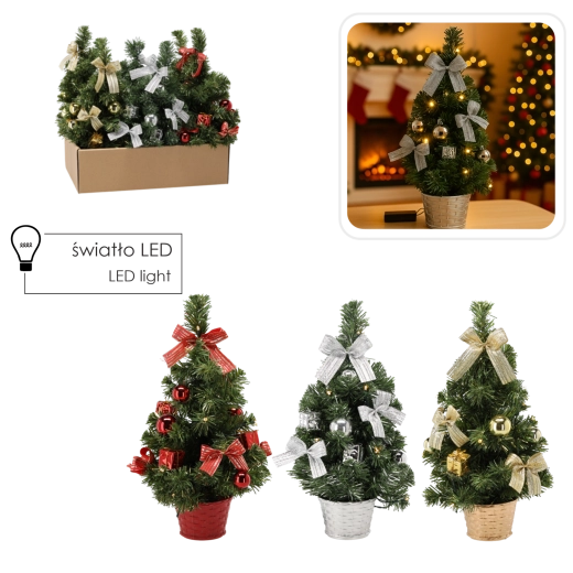 Vianočný LED stromček 40 cm – stolová dekorácia CHOMIK