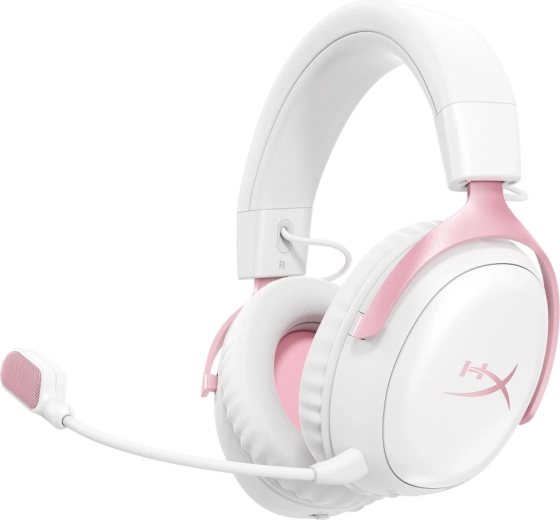 Bezdrôtový herný headset HyperX Cloud III S bielo-ružový