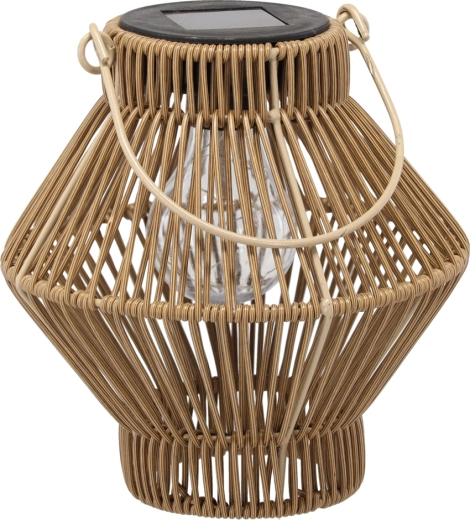 Solárny záhradný lampión hnedý 19 cm s LED