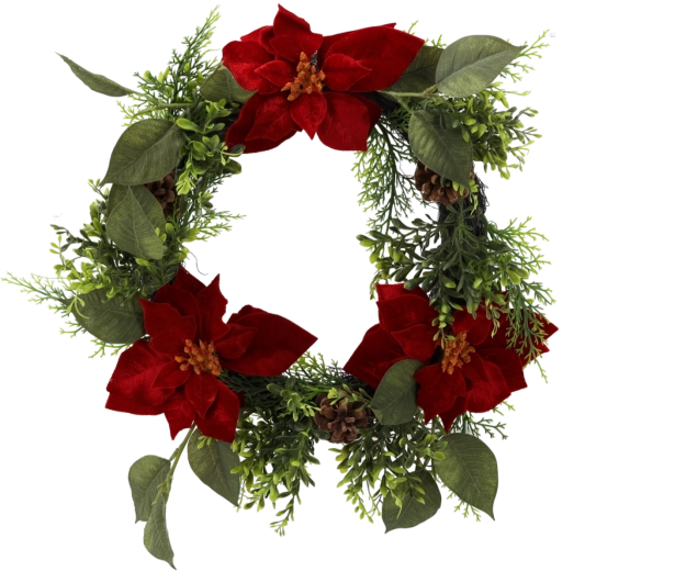 Syntetický vianočný veniec s vianočnou hviezdou, 40 cm