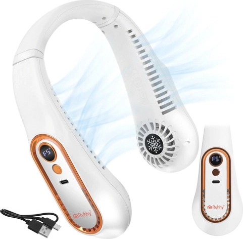 Nákrčný ventilátor RUHHY bezlopatkový s LED displejom a USB‑C
