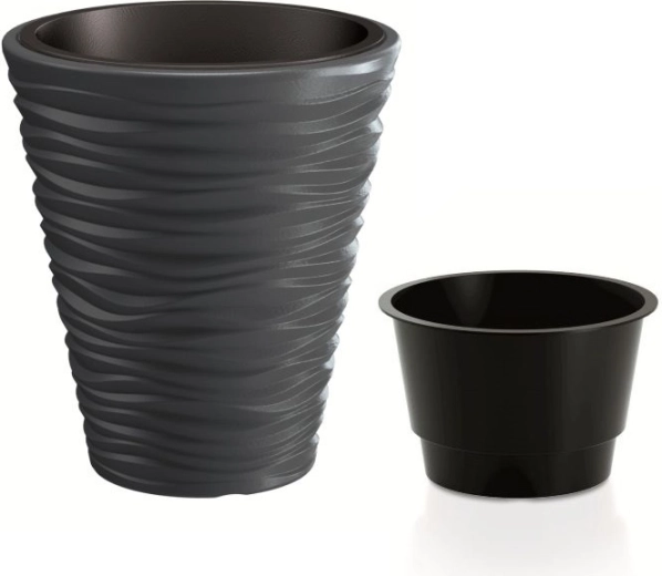 Kvetináč s vložkou SAND 38,8 cm antracit