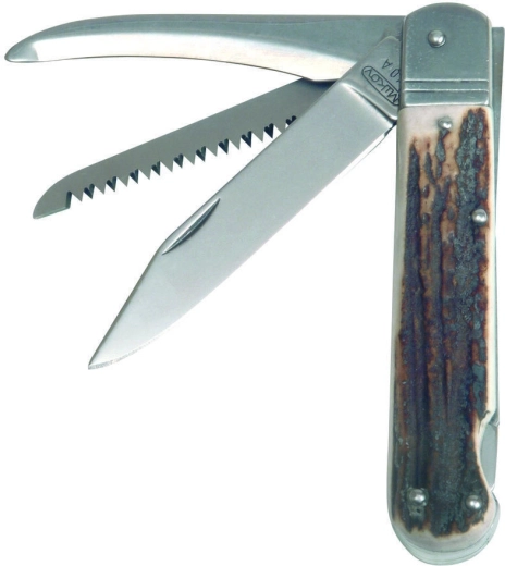 Mikov Fixir 232 poľovnícky skladací nôž s parohom a puzdrom