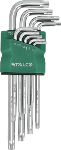 Stalco sada predĺžených torx kľúčov T10–T50, 9 ks, CrV