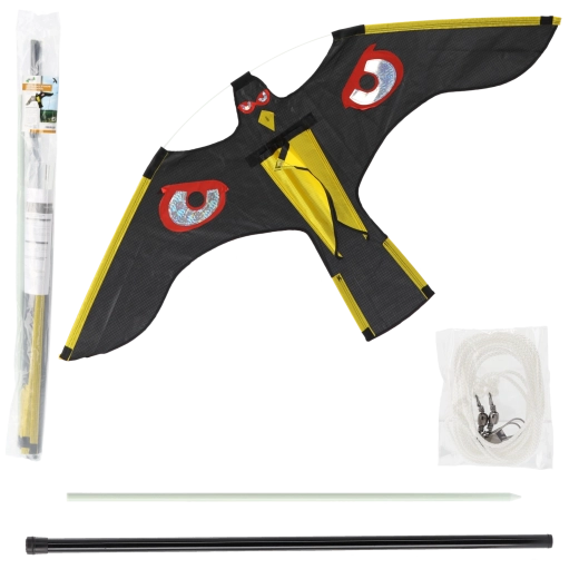 Odpudzovač vtákov – drak sokol 140 × 70 cm s teleskopickým stožiarom 7 m