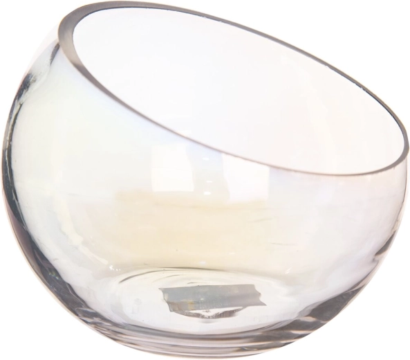 Dekoratívna sklenená váza s perleťovým efektom 14,5 × 14,5 × 11,5 cm