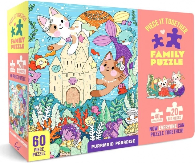 Rodinné puzzle Purrmaid Paradise 60 dielikov – Chronicle Books