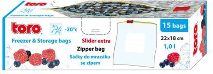 Uzatvárateľné mraziace vrecká TORO 1 l, 15 ks