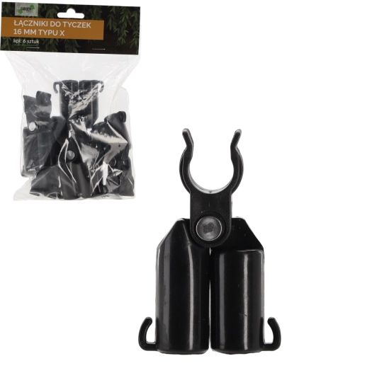 Sada 6 krížových spojok na záhradné tyče 16 mm