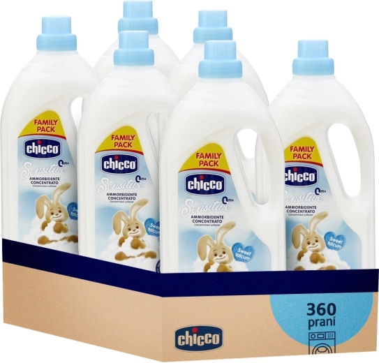 Chicco aviváž Baby Sensitive Sladký púder, koncentrovaná 1,5 l (60 praní), 6× balenie