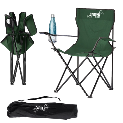 Skladacie turistické a rybárske kreslo zelené 50 × 50 × 80 cm