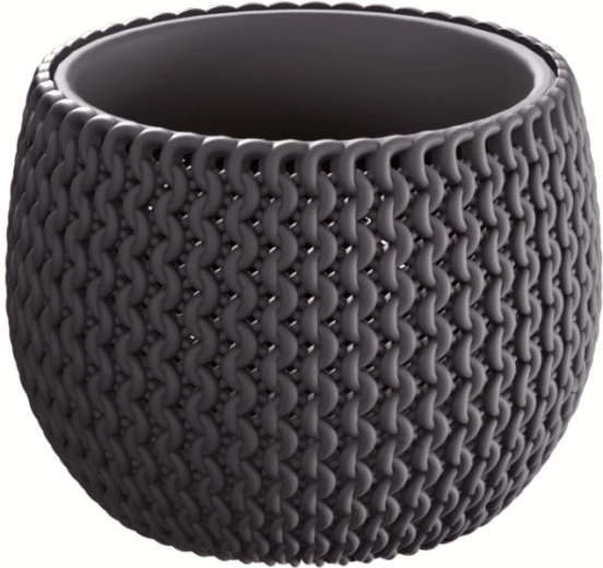 Kvetináč Splofy Bowl s vložkou 18 cm – antracit